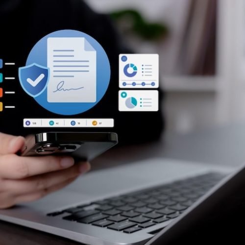 person-using-smartphone-manage-documents-data-with-digital-icons_162459-4922